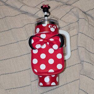 Disney Minnie Mouse stainless steel tumbler with straw and zip case pouch